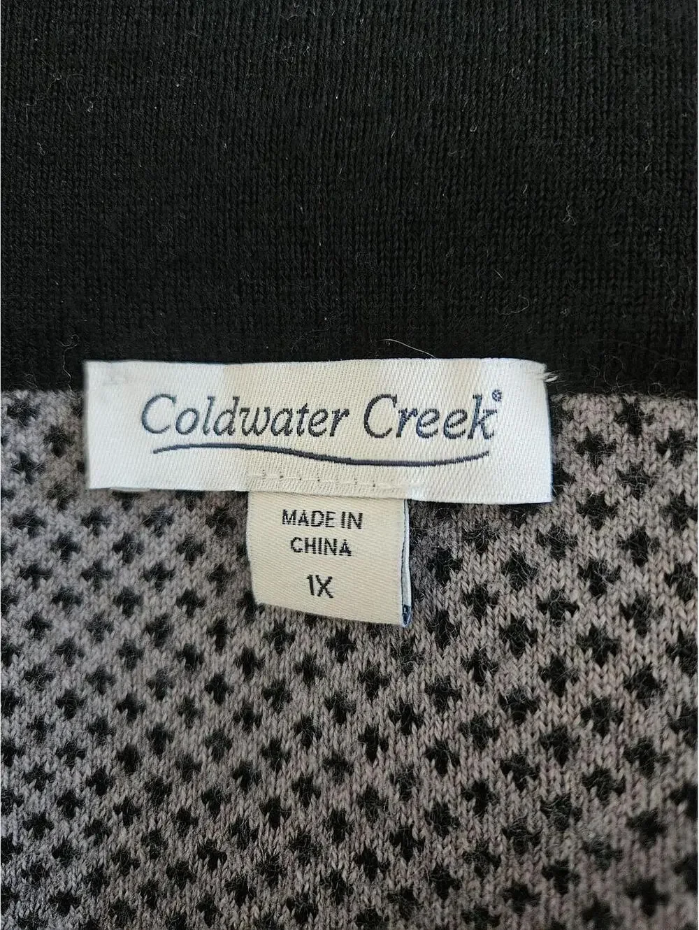 Coldwater Creek 1X grey & black sweater straight midi skirt